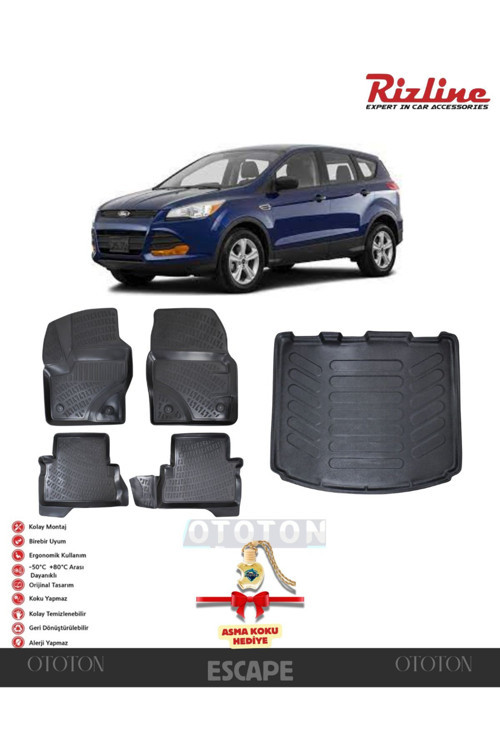 Ford Escape 2013-2019 Bagaj Havuzu Ve 3D Havuzlu Paspas -Hediyeli