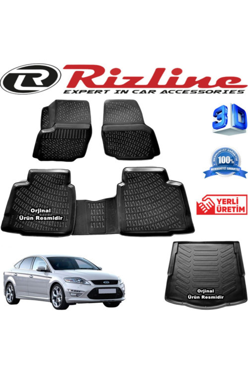 Ford Mondeo 3D Paspas + 3D Bagaj Havuzu 2007-2014 Arası Siyah Set