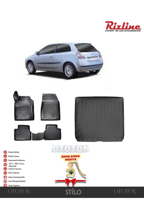 Fiat Stilo 2001-2008 Station Wagon Bagaj Havuzu Ve 3D Havuzlu Paspas -Hediyeli