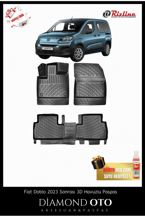 Fiat Doblo 3D Havuzlu Paspas 2023-2024-2025
