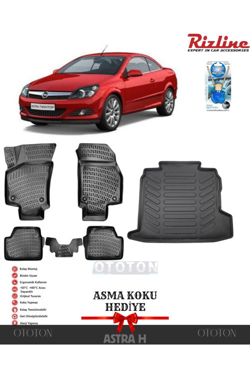 Opel Astra H 2004-2009 Sedan Bagaj Havuzu Ve 3D Havuzlu Paspas -Hediyeli