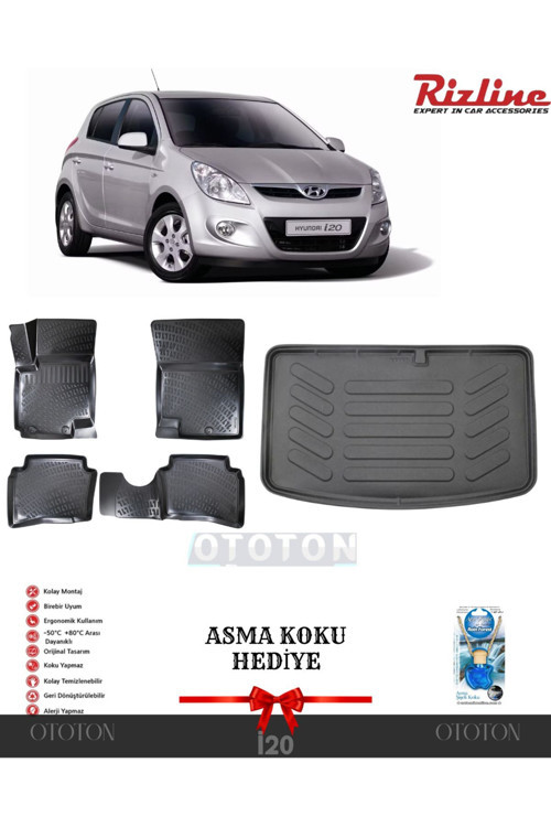 Hyundai İ20 2008-2014 Bagaj Havuzu Ve 3D Havuzlu Paspas -Hediyeli