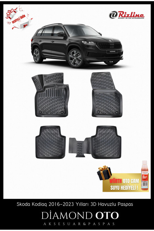 Skoda Kodiaq 3D Havuzlu Paspas 2016-2017-2018-2019-2020-2021-2022-2023