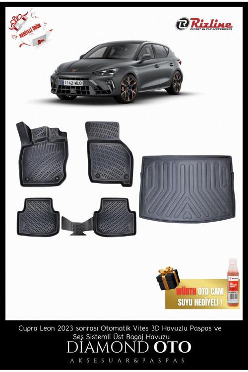 Cupra Leon (Otomatik Vites) 3D Havuzlu Paspas Ve Üst Bagaj Havuzu (Ses Sistemli)  2023-2024-2025