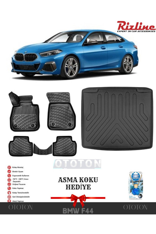 Bmw 2 Serisi F44 Gran Coupe 2019 Sonrası (Alt) Bagaj Havuzu Ve 3D Havuzlu Paspas -Hediyeli