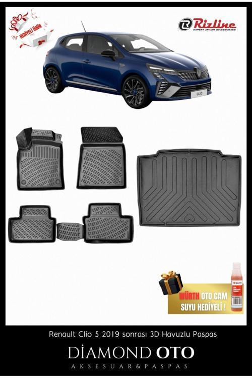 Renault Clio 5 3D Havuzlu Paspas Ve Bagaj Havuzu 2019-2020-2021-2022-2023-2024-2025