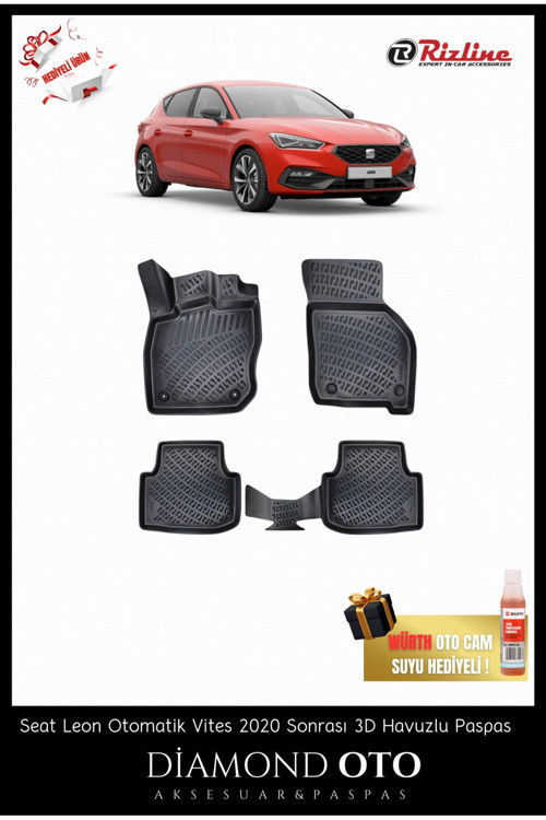 Seat Leon (Otomatik) 3D Havuzlu Paspas 2020-2021-2022-2023-2024-2025