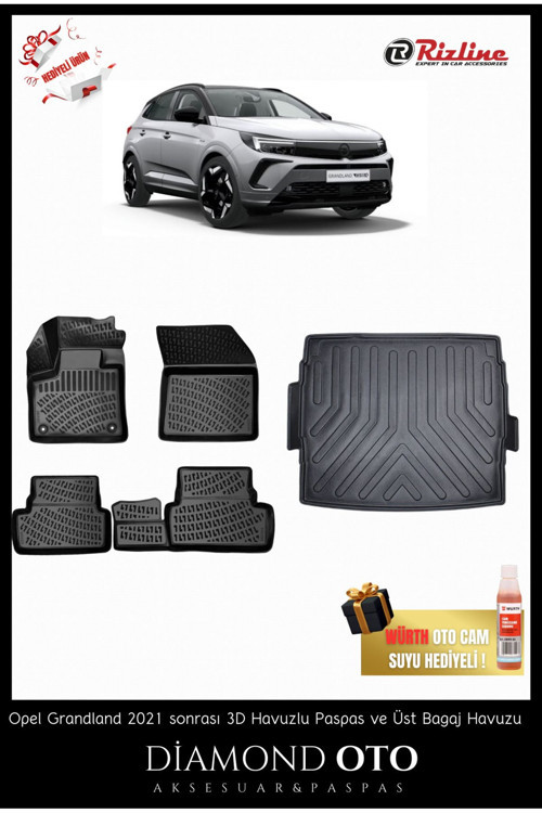 Opel Grandland 3D Havuzlu Paspas Ve Üst Bagaj Havuzu 2021-2022-2023-2024