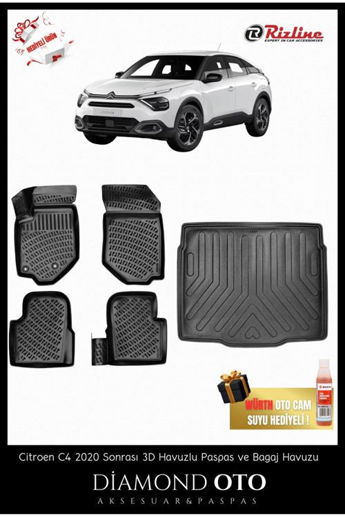 Citroen C4 3D Havuzlu Paspas Ve Bagaj Havuzu 2020-2021-2022-2023-2024