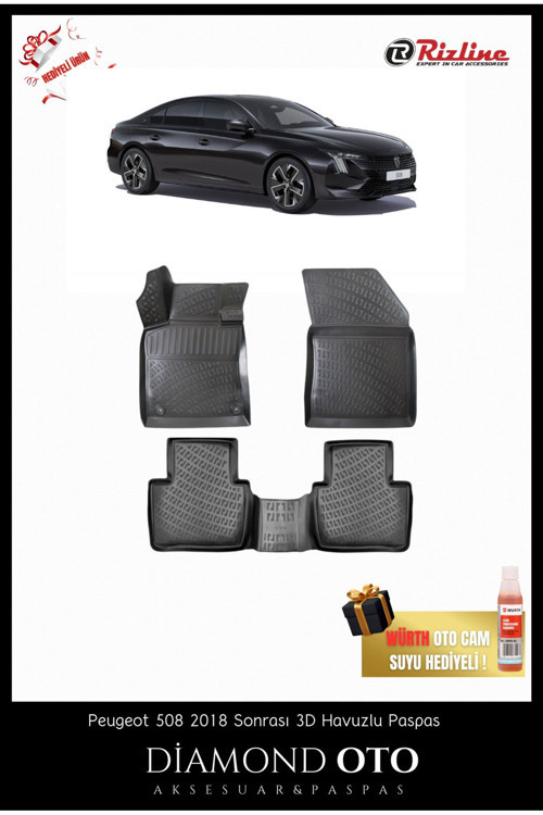Peugeot 508 3D Havuzlu Paspas 2018-2019-2020-2021-2022-2023-2024