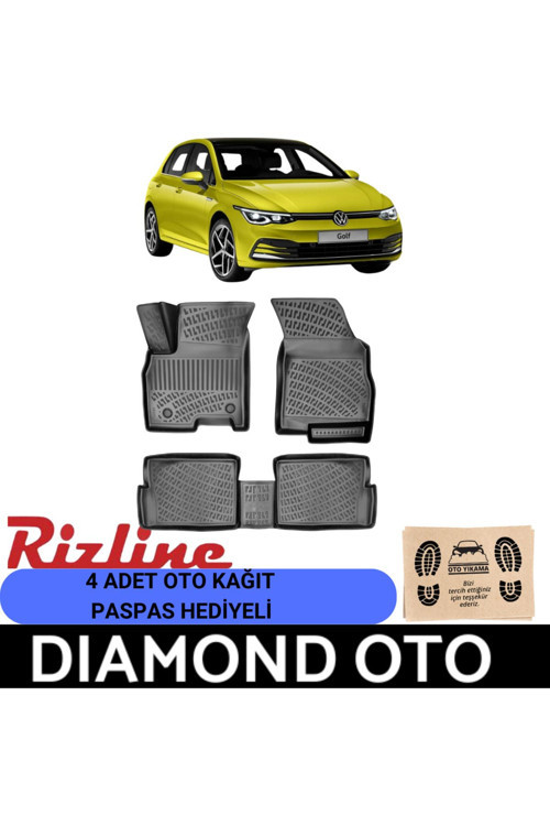 Volkswagen Golf 8 3D Havuzlu Paspas (Otomatik) 2020-2021-2022-2023-2024-2025-2026