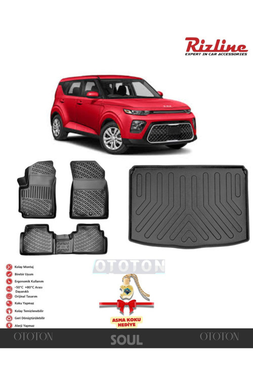 Kia Soul 2020 Sonrası Bagaj Havuzu Ve 3D Havuzlu Paspas -Hediyeli