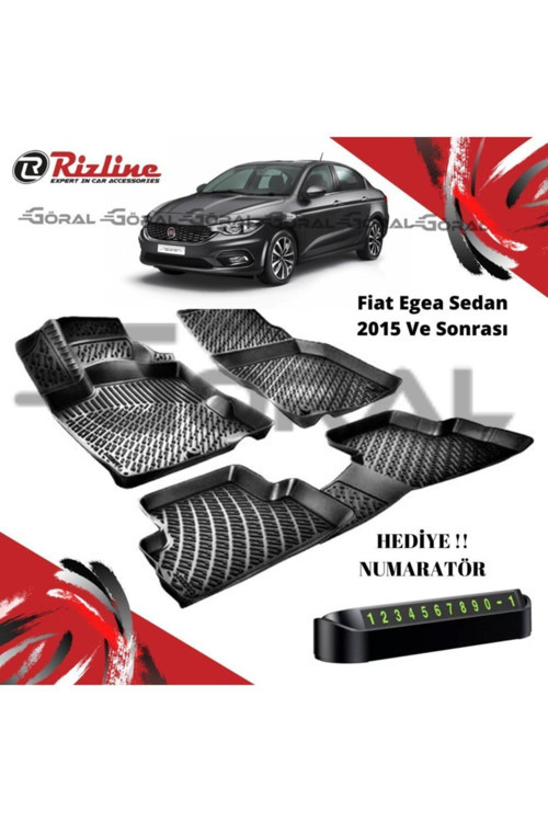 Göral Fiat Egea Sedan 2015 Sonrası 3D Havuzlu Paspas