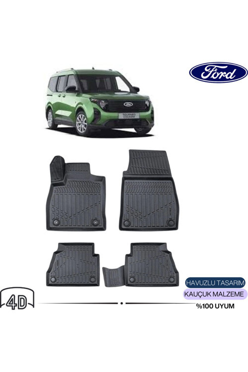 Ford Courier 2024 Sonrası 4D ( Araca Özel ) Premium Havuzlu Paspas