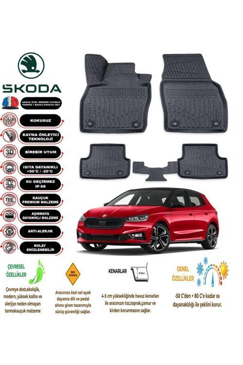 Skoda Fabıa 4 2022 Sonrası 4D ( Araca Özel ) Premium Havuzlu Paspas