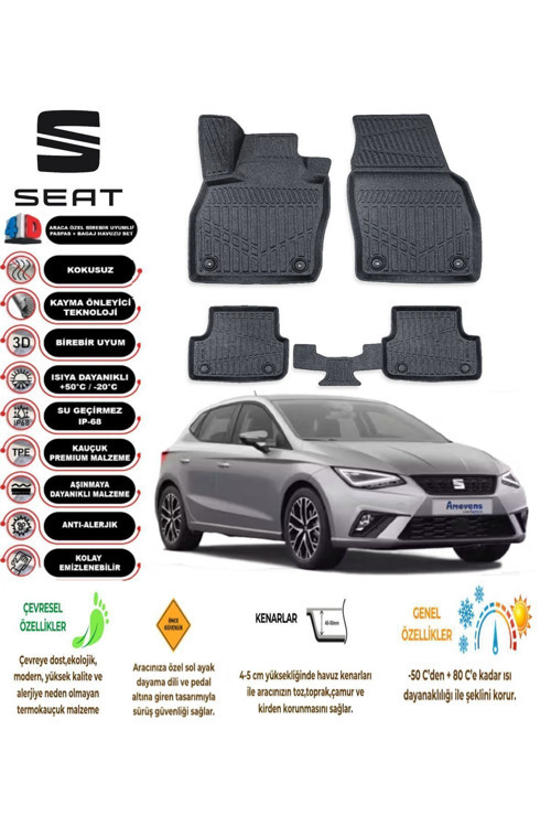 Seat Ibıza 2023 4D Havuzlu Paspas