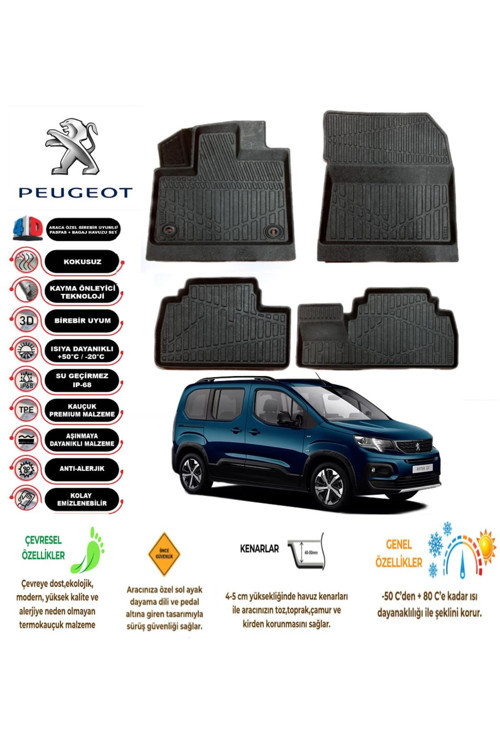Peugeot Rifter Panelvan 2023 4D Havuzlu Paspas