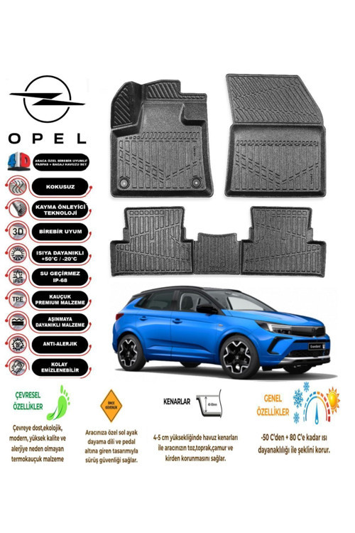 Opel Grandland X 2018 4D Havuzlu Paspas
