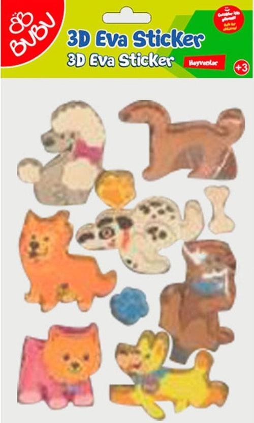 3D Eva Simli Sticker Karışık Hayvanlar Bubu-Sts045