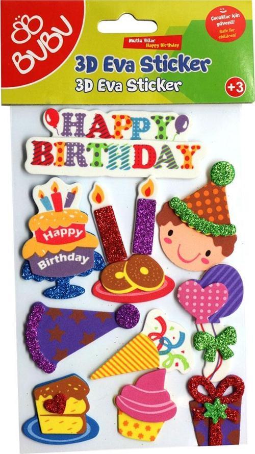 3D Eva Sticker Karışık Parti Bubu-Sts041