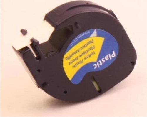 Krt - Muadil 12 Mm Sarı Üzerine Siyah Plastik 4 Metre Şerit