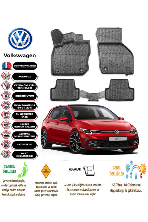 Volkswagen Golf 8 Otamatik 2021 4D Havuzlu Paspas