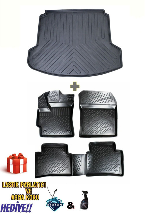 Citroen C4 2018 Model 3D Bagaj Havuzu Ve Araca Özel Paspas Seti (Hediyeli)