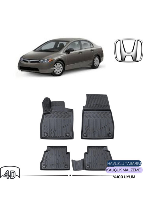 Honda Civic 2006-2012 4D ( Araca Özel ) Premium Havuzlu Paspas