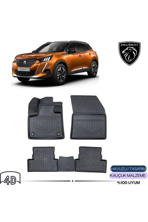 Peugeot 2008 Elektrikli 2022 Sonrası 4D ( Araca Özel ) Premium Havuzlu Paspas