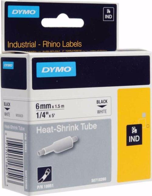 Rhinopro Isıyla Küçülen Şerit 6Mmx1,5MMetre Beyaz/Siyah 18051