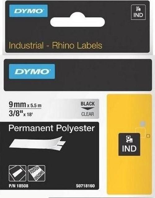 Rhinopro Sabitpolyester Şerit 9Mmx5,5M Şeffaf/Siyah 18508