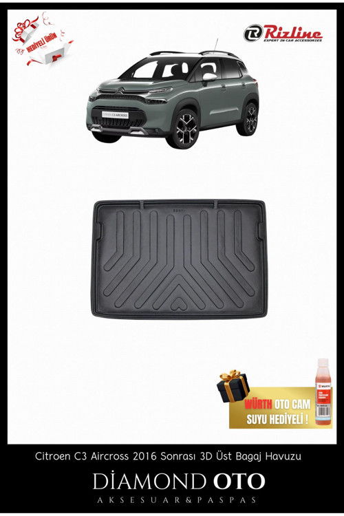 Citroen C3 Aircross 3D Üst Bagaj Havuzu 2016-2017-2018-2019-2020-2021-2022-2023-2024