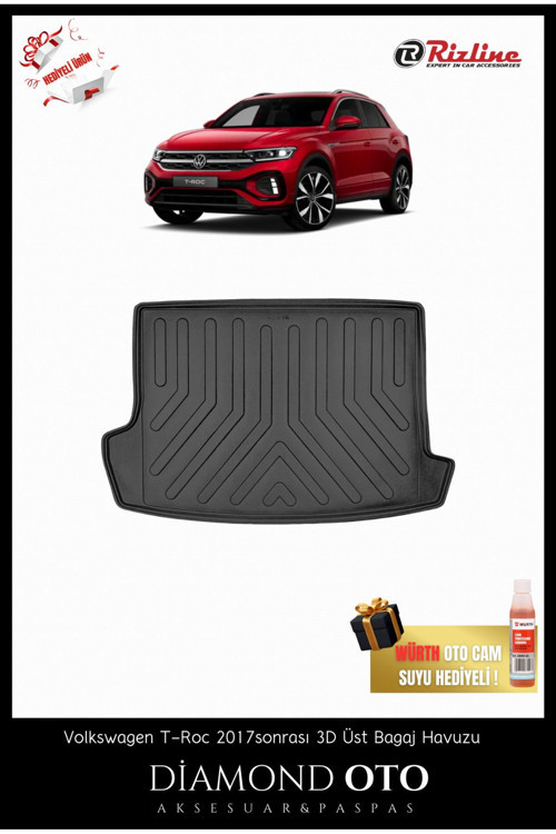 Volkswagen T-Roc 3D Üst Bagaj Havuzu 2017-2018-2019-2020-2021-2022-2023-2024-2025