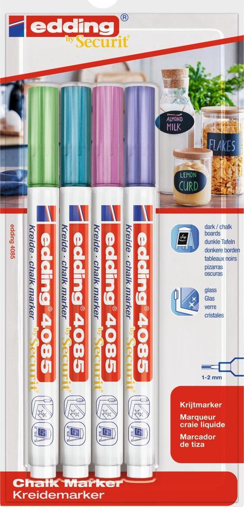 4085 Likit Tebeşir Kalemi (Sıvı Tebeşir) 1-2Mm Metalik 4 Renk ( 4 Lü Paket)