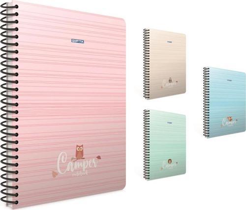 Camper A4 Spiralli Karton Kapak Defter 100 Yaprak Çizgili (4 Lü Paket) 4327