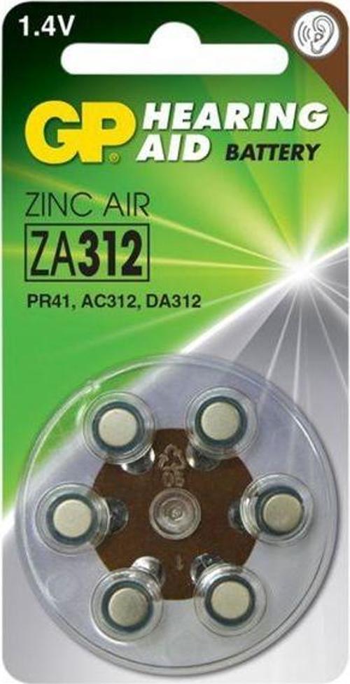 1.4V Düğme Kulaklık Pili 6 Lı Paket Za312