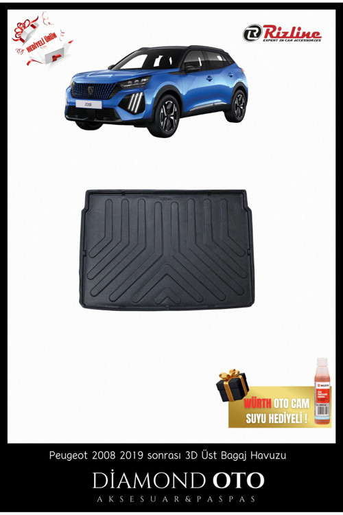 Peugeot 2008 3D Üst Bagaj Havuzu 2019-2020-2021-2022-2023-2024
