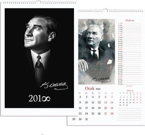 2020 Duvar Takvimi Spiralli Atatürk 12 Yaprak 32X47 Cm 810520-99