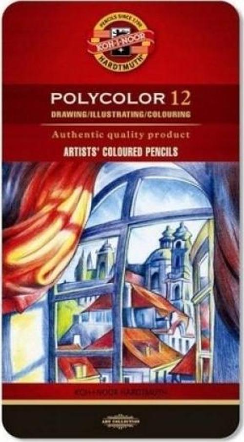 Koh-i Noor Set Of Artist´S Coloured Pencils Sanatsal Kuru Boya Kalemi 12 Renk 3822