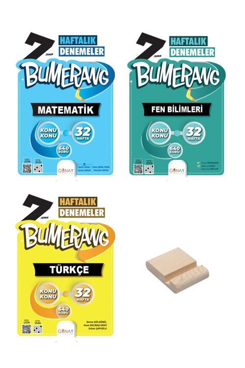 Günay Yayınları 7. Sınıf Bumerang 32 Haftalık Matematik Fen Bilimleri Ve Türkçe Denemeleri 3Lü Set