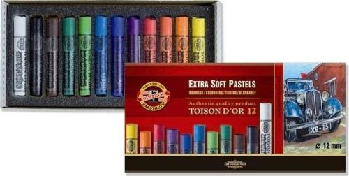 Koh-i Noor Toison D'or Sanatsal Extra Soft Yuvarlak Pastel Boya Kalın 12 Renk Extra Soft Dry Chalks 8552 12