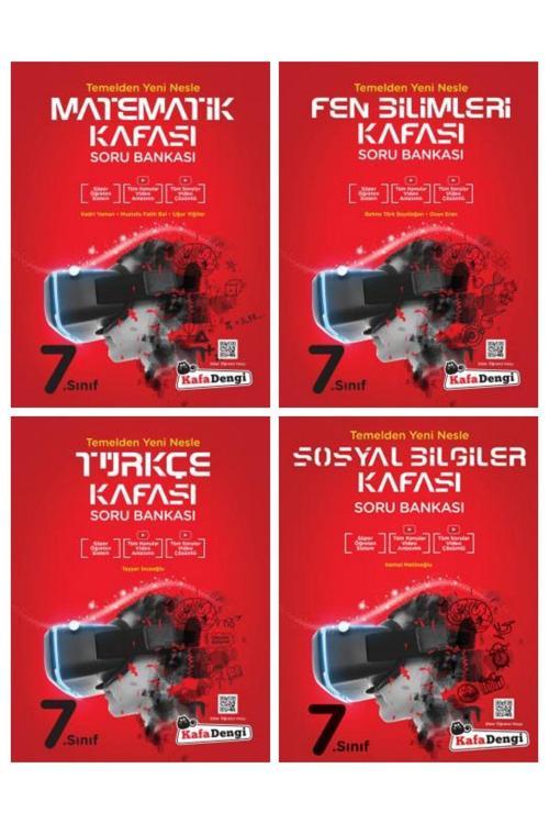 Kafa Dengi Yayınları 7.Sınıf Matematik Fen Bilimleri Türkçe Ve Sosyal Soru Bankası 4Lü Set