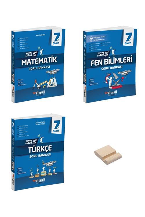 Gizli Yayınları 7. Sınıf Usta İşi Matematik Fen Bilimleri Ve Türkçe Soru Bankası 3Lü Set