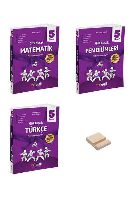 Gizli Yayınları 5. Sınıf Gizli Kuşak Matematik Fen Bilimleri Ve Türkçe Değerlendirme Föyleri (Deneme) 3Lü Set