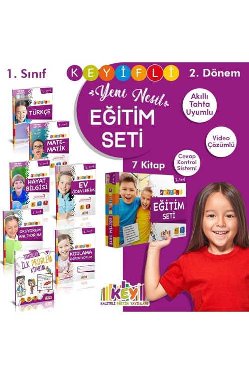 Kaliteli Eğitim Yayınları 1. Sınıf Keyifli Eğitim Seti (2. Dönem) 7 Kitap