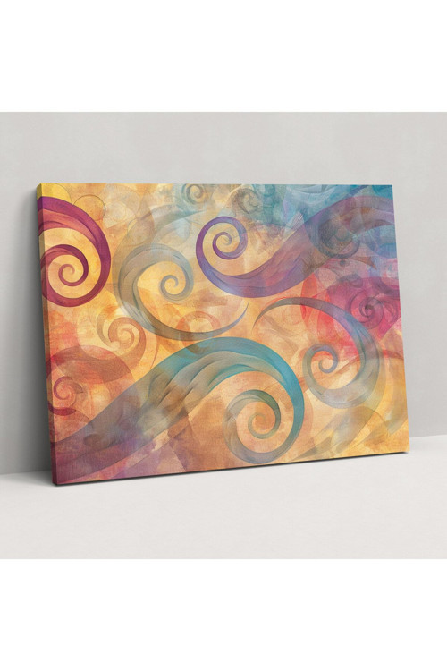 Pastel Swirls And Curls Soyut Sanat Duvar Tablosu, Soyut Sanat, Kanvas Tablo, Duvar Dekorasyonu