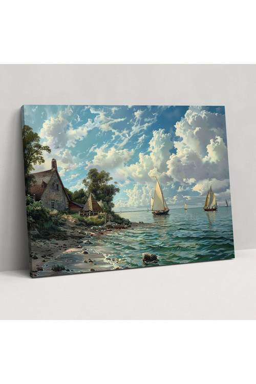 Sahil Yelkenlileri Duvar Tablosu - Claude Monet, Kanvas Tablo, Claude Monet Stili, Duvar Tablosu