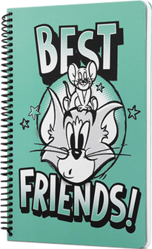 Tom And Jerry Best Friends Spiralli Not Defteri Yeşil 80 Yaprak Çizgili 17X24Cm Dft-388593