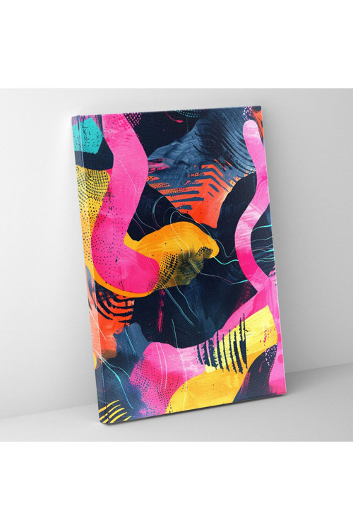 Andy Warhol Soyut Neon Desenler Duvar Dekorasyonu, Andy Warhol, Kanvas, Duvar Tablosu