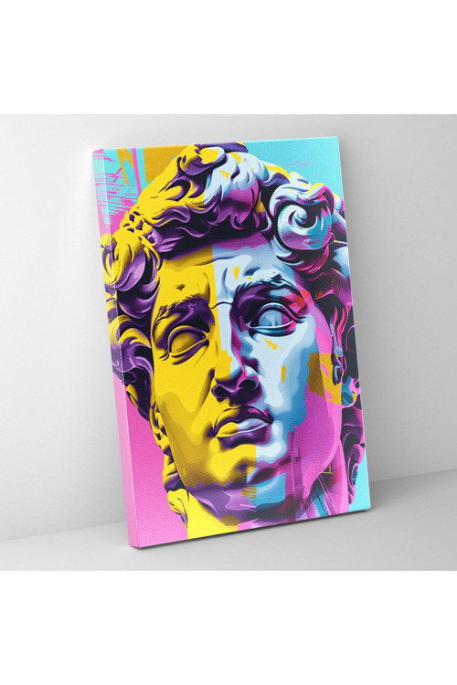 Pop Art Yunan Heykeli Kanvas Tablo, Klasisizm Ve Popart, Duvar Tablosu, Ev Dekorasyonu